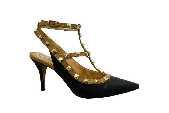 Picture of A BRAZILIO Studded Heel - Black