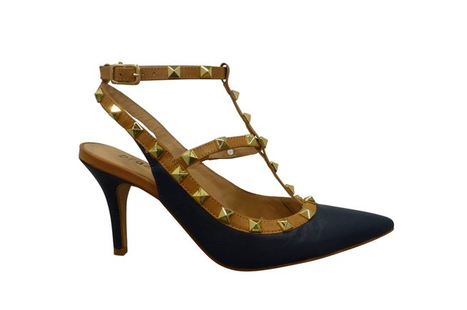 Picture of A BRAZILIO Studded Heel - Navy