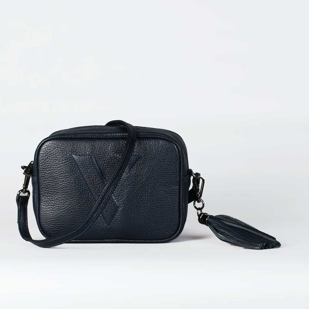 Picture of VESTIRSI Vanessa - Cross Body Leather Tassel Bag in Sapphire