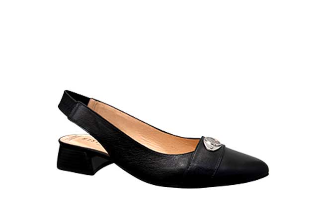 cool And Get acquainted HISPANITAS Low Heel Sling Back - Black - Savida Ladies Shoes