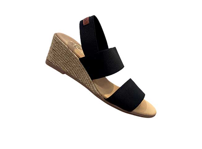 PINAZ  531 Espadrille - Black Elastic 5 cmm