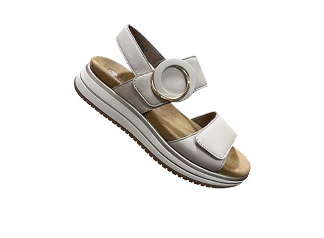 REMONTE D1J63 Comfort Sandal with Buckle - Porcelain